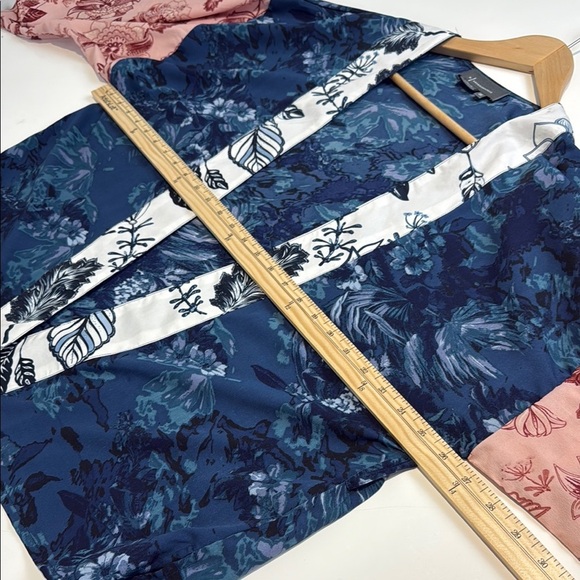 Anthropologie Floral Kimono Jacket in Blue and Pink One Size *No Belt - Picture 6 of 7